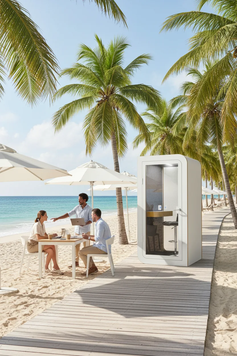 Poste de travail concentré dans un espace de coworking