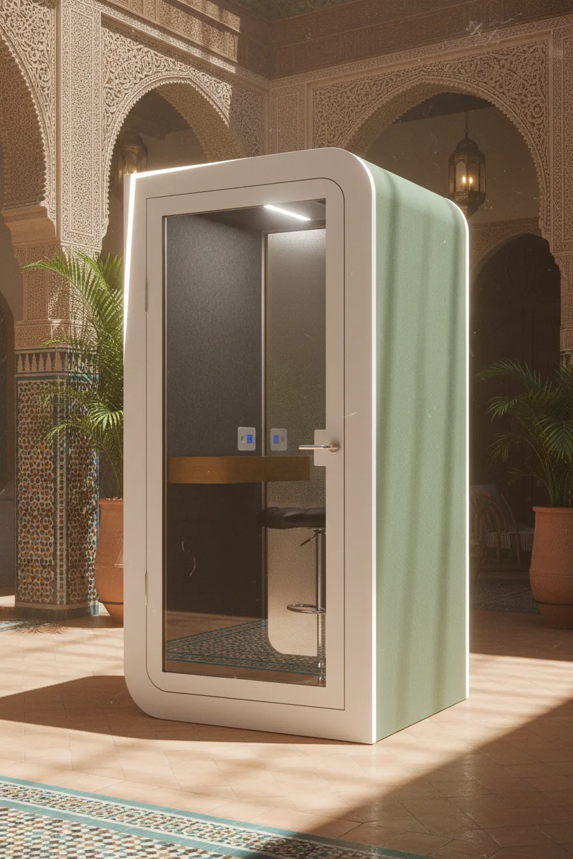 Cabine studio pour enregistrement audio et podcast